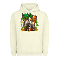 Pigment Pistachio st patricks donkeys with  shamrocks Urban Hoodie - AdoDesignShop