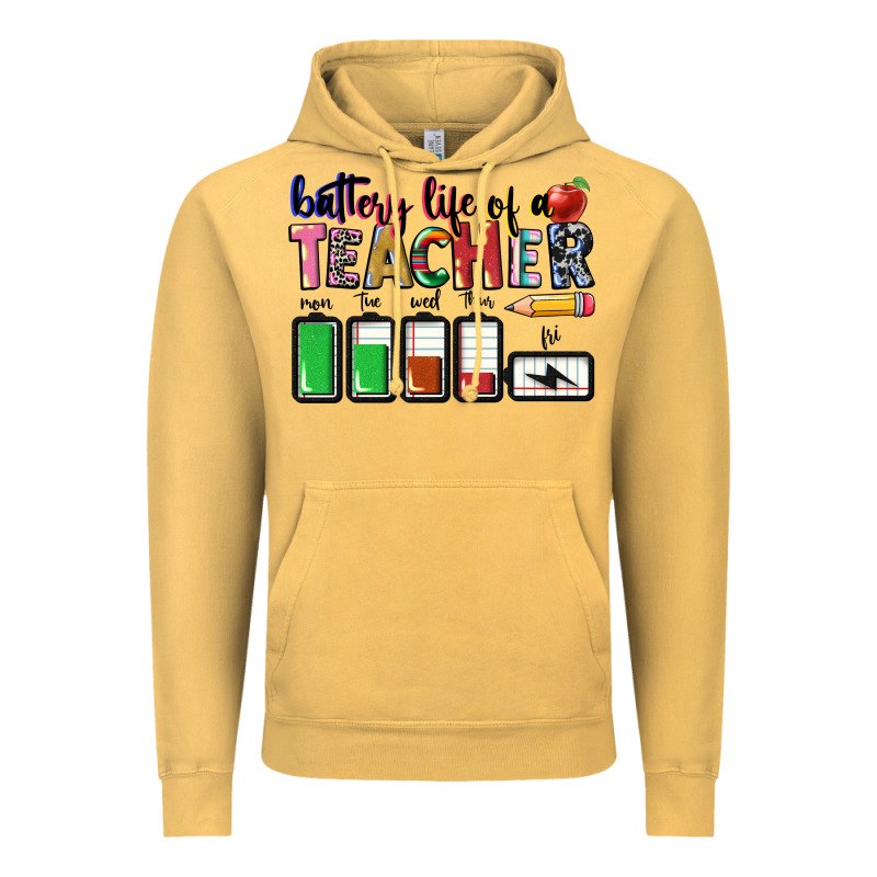 Battery Life Of A Teacher Vintage Hoodie by CowGirlArtShop | Teevron