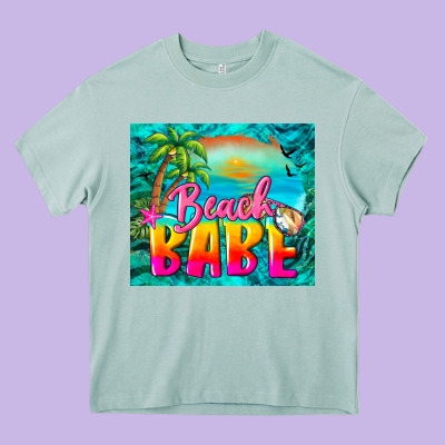 Beach Babe Heavy Core Tee Designed By Barkaloodesign