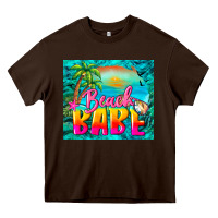 Chocolate Brown beach babe Heavy Core Tee - BarkalooDesign