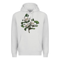 Dove Grey Magnolia Flower Illustration Premium Hoodie - LillyAllenDesigns