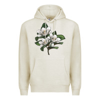 Oatmeal Heather Magnolia Flower Illustration Premium Hoodie - LillyAllenDesigns
