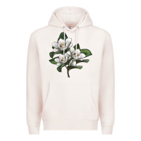 Pale Pink Magnolia Flower Illustration Premium Hoodie - LillyAllenDesigns