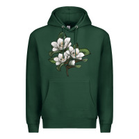 Sports Green Magnolia Flower Illustration Premium Hoodie - LillyAllenDesigns