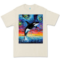 Bone Orca Killer Whale Starry Night Colorful Ocean Art By Aja Premium Tee - trangStudio
