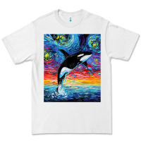 White Orca Killer Whale Starry Night Colorful Ocean Art By Aja Premium Tee - trangStudio