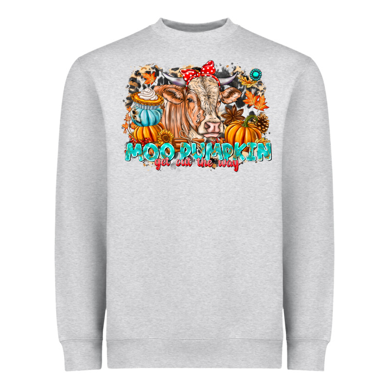 Moo Pumpkin Get Out The Way Heavyweight Sweatshirt by CowhideDigitalArt | Teevron