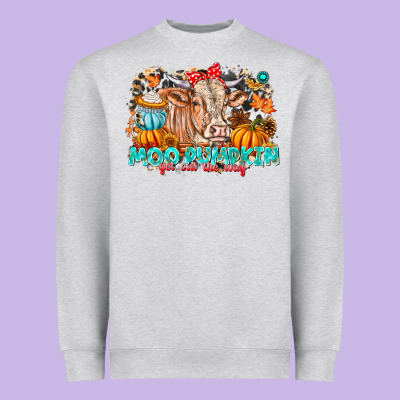 Moo Pumpkin Get Out The Way Heavyweight Sweatshirt Designed By Cowhidedigitalart