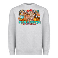 Heather Grey Moo Pumpkin Get Out The Way Heavyweight Sweatshirt - CowhideDigitalArt