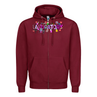 Burgundy Valentine Laboratory Zipper Hoodie - CowhideDigitalArt