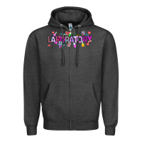 Charcoal Heather Valentine Laboratory Zipper Hoodie - CowhideDigitalArt