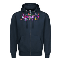 Navy Valentine Laboratory Zipper Hoodie - CowhideDigitalArt