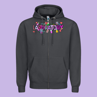 Valentine Laboratory Zipper Hoodie Designed By Cowhidedigitalart