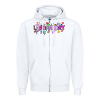White Valentine Laboratory Zipper Hoodie - CowhideDigitalArt