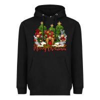 Black merry christmas gnomies Heavyweight Hoodie - BarkalooDesign
