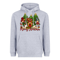 Heather Grey merry christmas gnomies Heavyweight Hoodie - BarkalooDesign