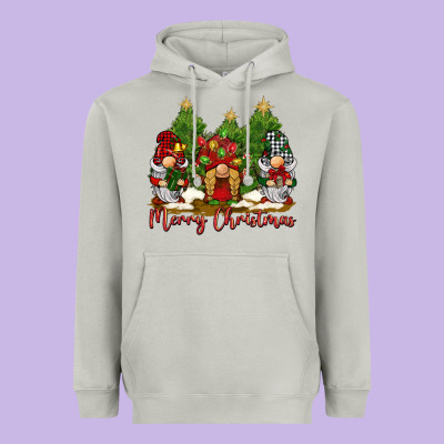 Merry Christmas Gnomies Heavyweight Hoodie Designed By Barkaloodesign