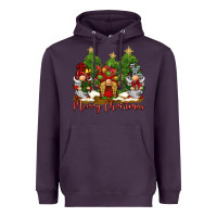 Plum merry christmas gnomies Heavyweight Hoodie - BarkalooDesign