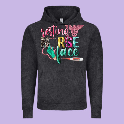 Resting Nurse Face Vintage Hoodie Designed By Cowgirlartshop
