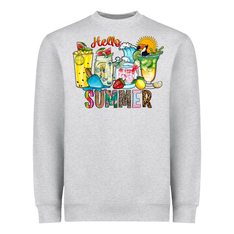 Hello Summer Drink Heavyweight Sweatshirt by CowhideDigitalArt | Teevron