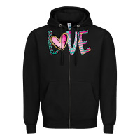 Black Valentine Love Zipper Hoodie - CowhideDigitalArt