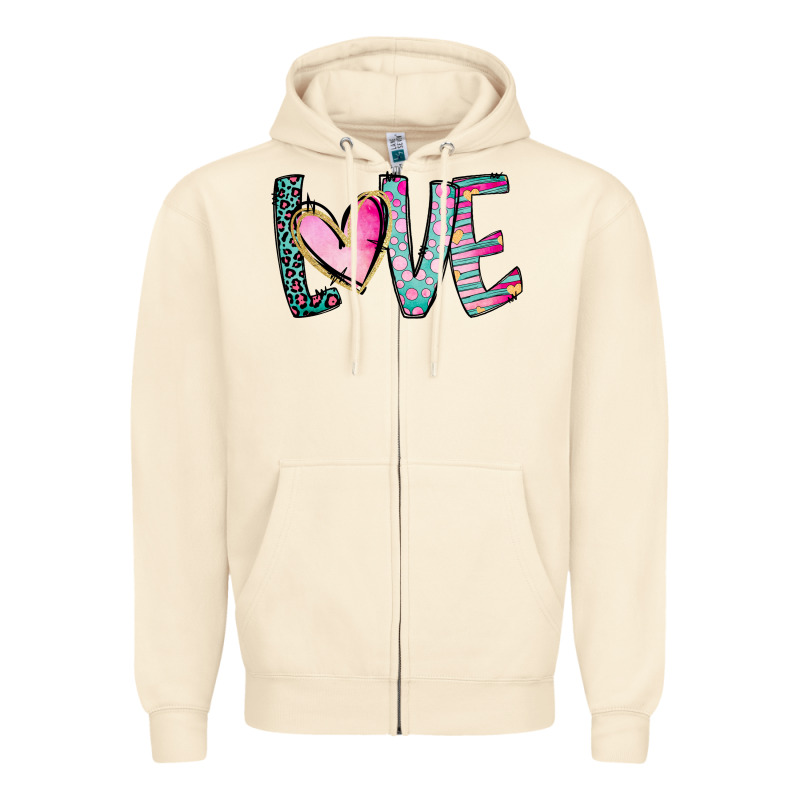 Valentine Love Zipper Hoodie by CowhideDigitalArt | Teevron