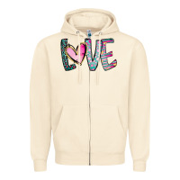 Sandshell Valentine Love Zipper Hoodie - CowhideDigitalArt