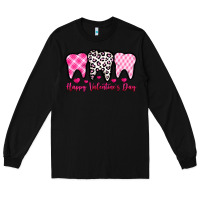 Black happy valentines day dentist Long Sleeve Tee - OliviaCreatesArt