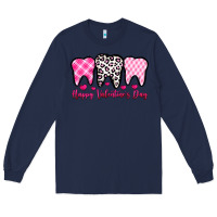 Navy happy valentines day dentist Long Sleeve Tee - OliviaCreatesArt