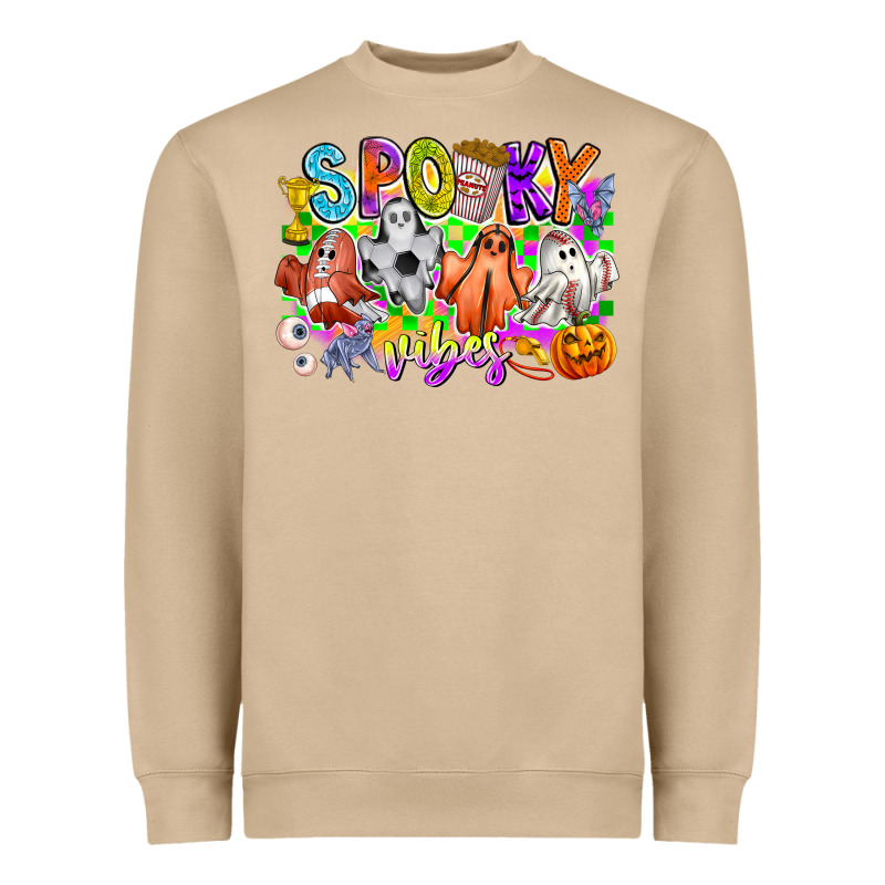 Spooky Vibes Ghost Heavyweight Sweatshirt by CowhideDigitalArt | Teevron