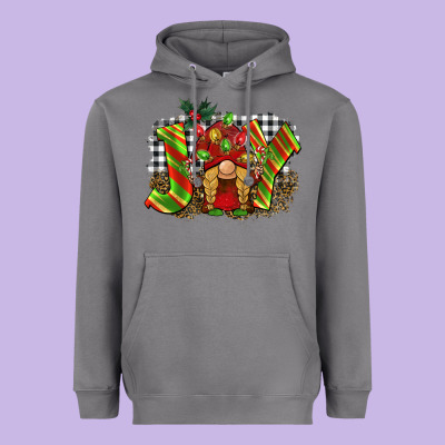 Christmas Joy Gnome Heavyweight Hoodie Designed By Barkaloodesign