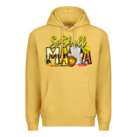 Antique Gold Softball Mama Premium Hoodie - CowhideDigitalArt