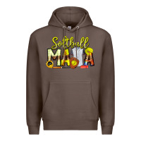 Coffee Softball Mama Premium Hoodie - CowhideDigitalArt