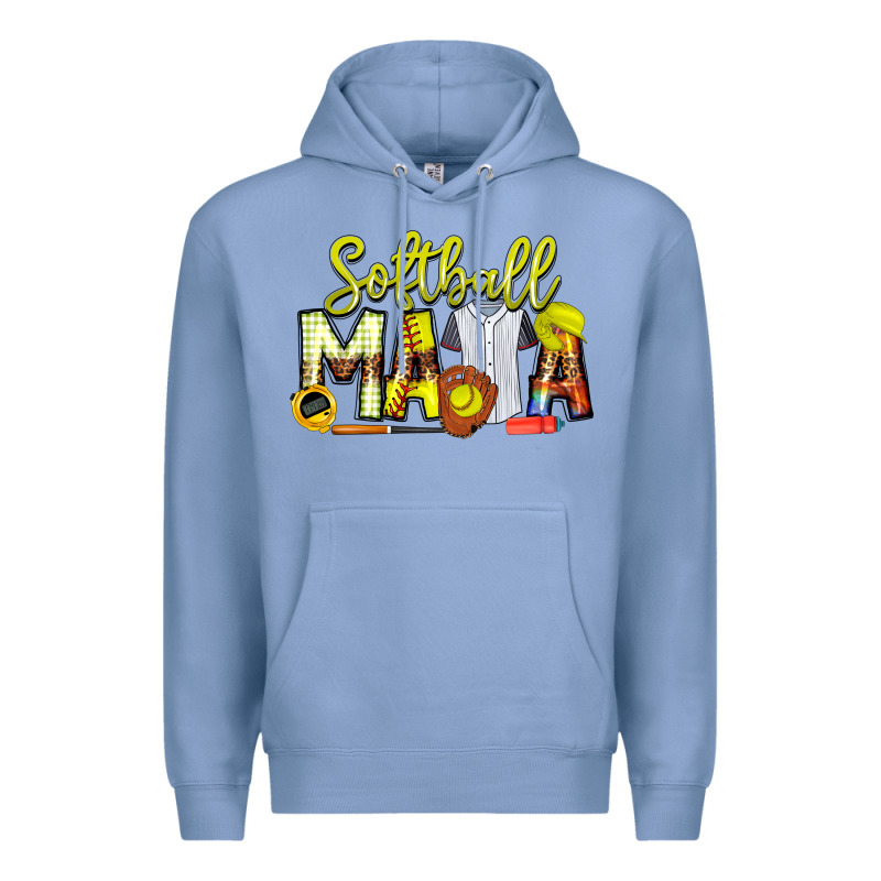 Softball Mama Premium Hoodie by CowhideDigitalArt | Teevron