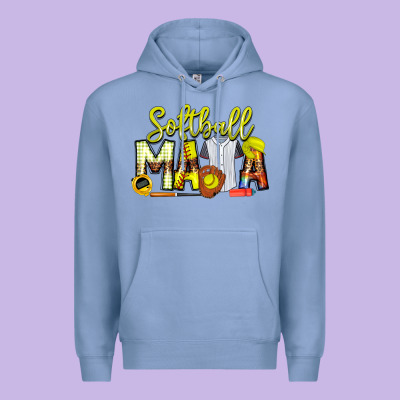 Softball Mama Premium Hoodie Designed By Cowhidedigitalart
