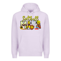 Lilac Softball Mama Premium Hoodie - CowhideDigitalArt