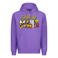 Purple Softball Mama Premium Hoodie - CowhideDigitalArt