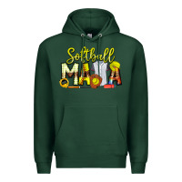 Sports Green Softball Mama Premium Hoodie - CowhideDigitalArt