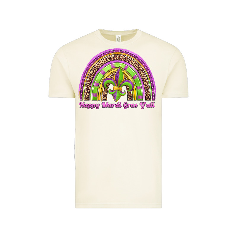 Happy Mardi Gras Y'all Rainbow Vintage Tee by Jasminsmagicworld | Teevron