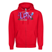 Red Valentine LPN Zipper Hoodie - CowhideDigitalArt