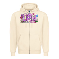 Sandshell Valentine LPN Zipper Hoodie - CowhideDigitalArt
