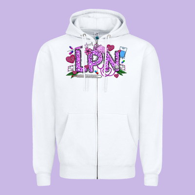 Valentine Lpn Zipper Hoodie Designed By Cowhidedigitalart
