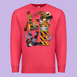 Halloween Love Gnome Premium Sweatshirt Designed By Barkaloodesign