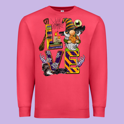 Halloween Love Gnome Premium Sweatshirt Designed By Barkaloodesign