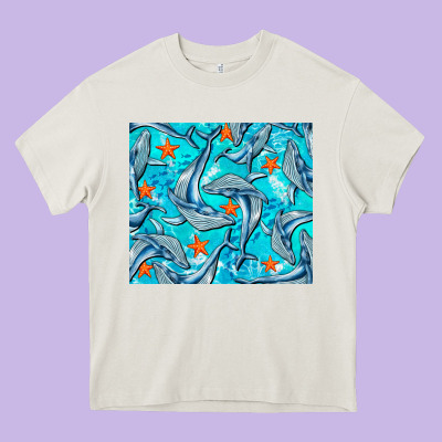 Humpback Whale Heavy Core Tee Designed By Barkaloodesign