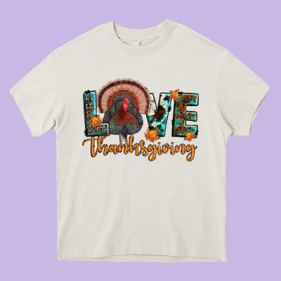 Love Thanksgiving Heavy Core Tee Designed By Jahusdesignshop