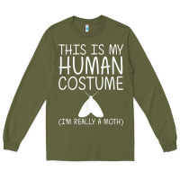 Army Green moth easy halloween human costume insect owlet diy gift t shirt Long Sleeve Tee - trangStudio