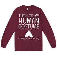 Burgundy moth easy halloween human costume insect owlet diy gift t shirt Long Sleeve Tee - trangStudio