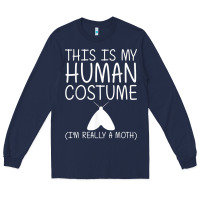 Navy moth easy halloween human costume insect owlet diy gift t shirt Long Sleeve Tee - trangStudio