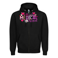 Black Valentine Medical Assistant Zipper Hoodie - CowhideDigitalArt